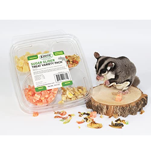 Sugar Glider Treat Variety Pack (9.5 Oz.) - Healthy Natural Sugar Glider Treat Assortment - Yogurt Drops, Crunchez Berry Blend, Dried Papaya, Dried Pineapple - Sampler Variety Value Package #TOP5
