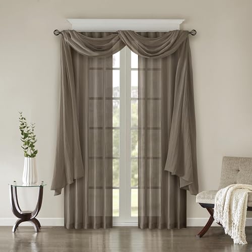 image for Madison Park Harper Sheer Curtain For Living Room - Lightweight Bedroo
