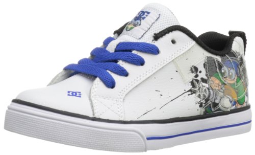 DC Court Graffik Vulcanized WG Skate Shoe (Little Kid/Big Kid),White/Green,12 M US Little Kid