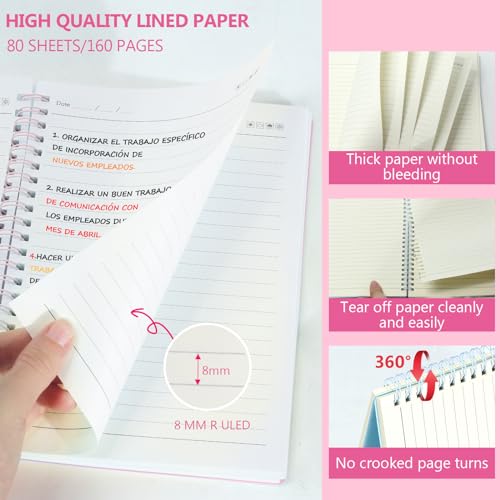 Cahier à spirale A5 avec couverture rigide anti-cornes - 3