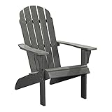 POLYTEAK Traditional Element Collection Adirondack Chair, All Weather Poly Lumber Outdoor Chair with...