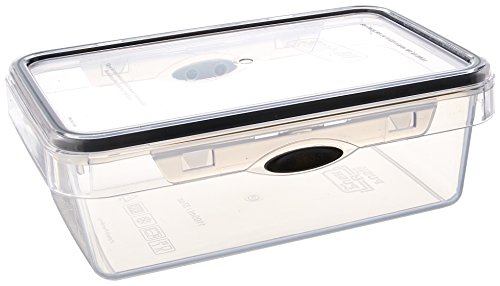 Stor-All Solutions Misco PNC37RT/8 Rectangle Press N Click Food Container, 4.7 Cup, Clear/Grey Trim