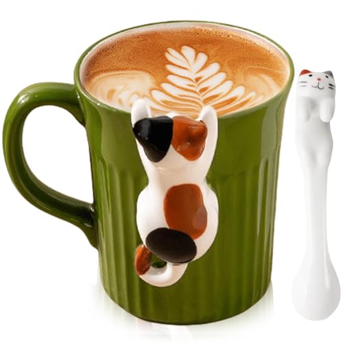 Taza de gato de estilo japonés, dulce taza de gato personalizada