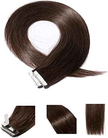 S-noilite 20Pcs Tape in Hair Extensions Human Hair Real Natural Remy Straight Seamless Skin Weft Hair Extensions for Women (12 Inch,#18/613 Ash Blonde Mix Bleach Blonde)