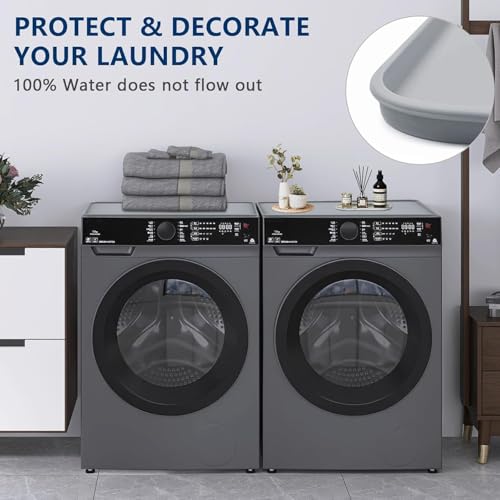 50 * 60 Waschmaschinenbezug Silikon Antirutschmatte Waschmaschinen Trockner, Waschmaschinenauflage Waschküche Küchen Arbeitsplatte Badematte, Gummi Wasserdicht Abdeckung Deckel Schutzmatten Dämmmatte