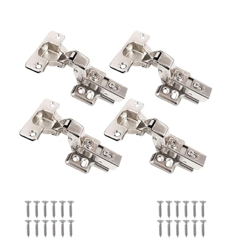 Image of VOLO 2D Soft Close Cabinet Hinges for Furniture, Wardrobes, Doors, and Storage Units | Mild Steel | 1 Year Manufacturer Warranty | (15 Crank | Inset, 4 Pieces (2 Set))