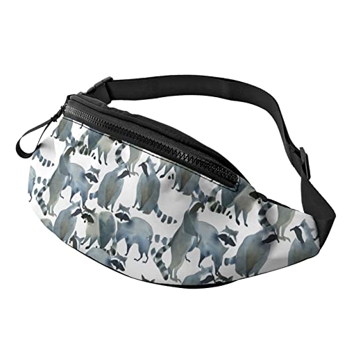 Raccoon Family Sports Crossbody Fanny Pack Stilvolle Taillentasche mit verstellbarem Riemen zum Wandern, Gehen, Joggen