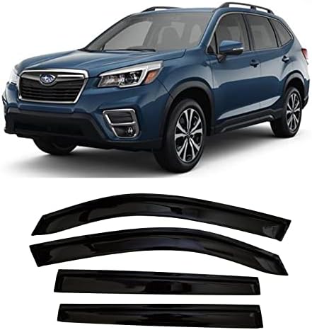 Smoke Tinted Tape-On Side Window Visor Deflectors Rain Guards Compatible with Subaru Forester SK 2019 2020 2021 2022 2023 Premium Sport Limited Touring