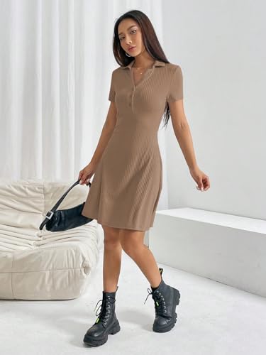 Image of TOPLOT Women's Western Dresses | Knee Length Dress | Stylish Design Fit | One Piece Bodycone | Trendy Look Styling | Easy Movement | Perfect for Casual, Outings (5237)