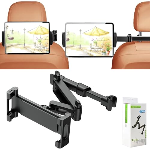 YTDSUP [Suporte de tablet de braço de extensão 3 em 1 para apoio de cabeça de carro, suporte de tabl
