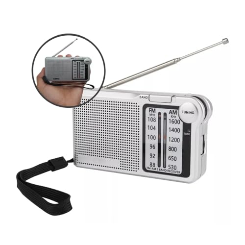 Rádio Radinho Digital AM/FM, 2 Bandas, P2, Carreg TIPO-C 5V (cabo - C) - A pilha 2x AA, Cabe no seu