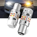 LASFIT T3 1157 Switchback LED Bulb Built In Resistor Front Turn Signal CANBUS Error Free White Amber Dual Function 500% Bright 2057 2357 7528 BAY15D P21/5W DRL Parking Light Anti Hyper Flash (2pcs)