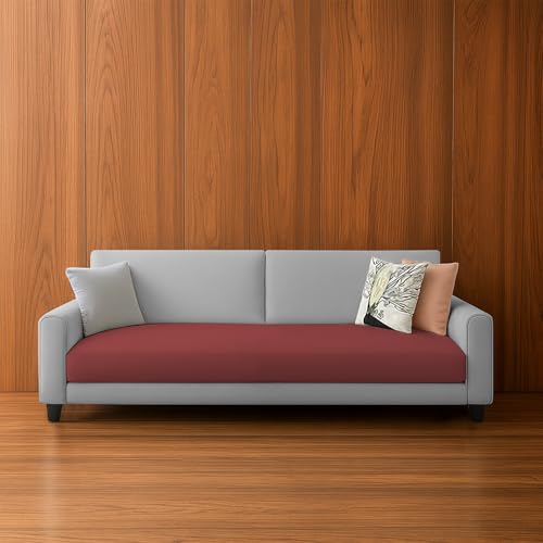 Image of Kathleen 3 Seater Sofa Set for Living Room - Foldable Convertible Couch Furniture for Home, Office or Guest Use, Modern Designer Stylish Comfortable (Maroon Grey)
