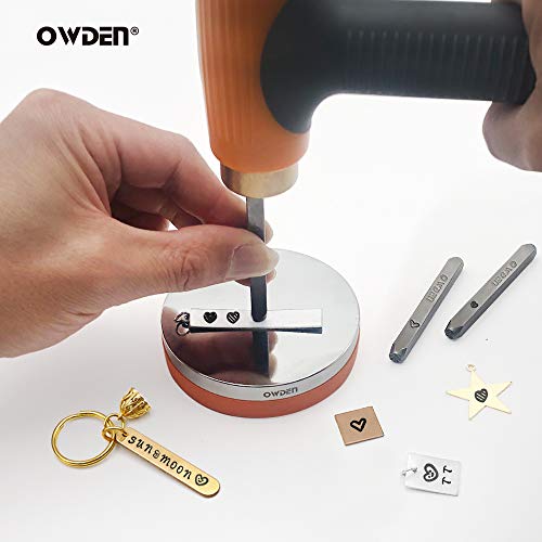 OWDEN Jewelry Metal Heart Stamps Set,6pcs (Love) Design Stamps，6 Styles Steel Stamp Heart Punch, Love stmaps for Jewelry Working,Metal Blank Bangle Stamps