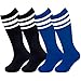 Kids Soccer Socks 4-6 Years Toddler Youth Soccer Socks Boys Baseball Sock Kids 4-6 Boys Kid Baseball Sock Black Blue