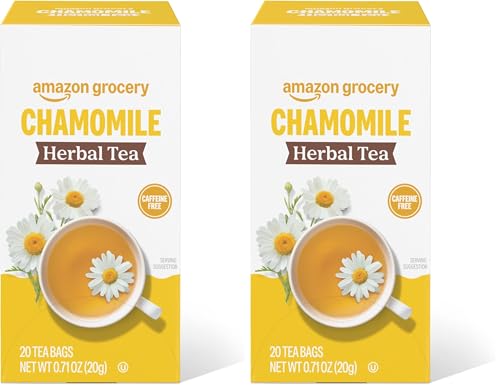 Amazon Grocery, Chamomile Herbal Tea Bags, 20 Ct (Pack of 2)