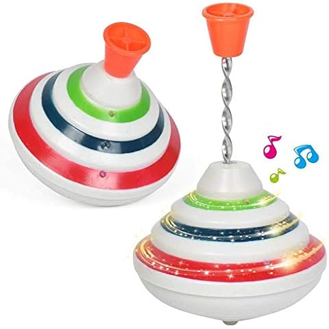 Flashing Music Gyro Push Down Spinning Top LED Shining Toys Birthday Gifts for Kids Cover