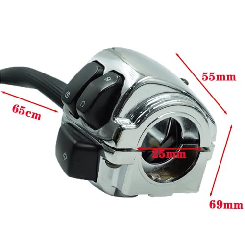 Guidon Moto Marche Phare Interrupteur Harnais de Commande Noir Dyna - 4