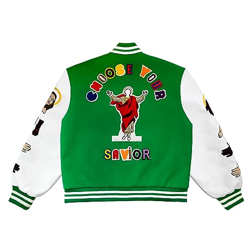 Arnodefrance Men Saint Savior Graphic Print Varsity Jacket Vintage Baseball Jackets streetwear Coats2