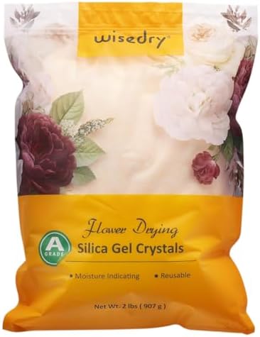 wisedry Silica Gel Crystal for Flowers Drying - 2 LBS, Fine Crystals < 1mm, Color Indicating, Reusable