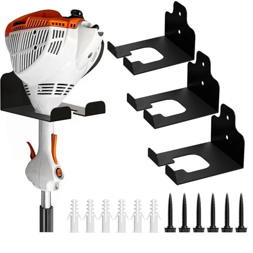 Garage Organizer Trimmer Rack, Garden Power Tool Hanger Weed Whackers Holder Wall Mounted for Grass Trimmer, Hedge Trimmer, Garage Trimmer, Garden Tools,3 Pack