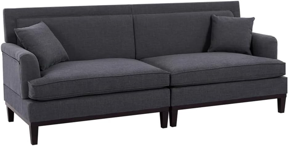 Upholstered Sofa, with Wooden Legs Tossing Cushions,Country Comfortable Safa for Living Room,Office