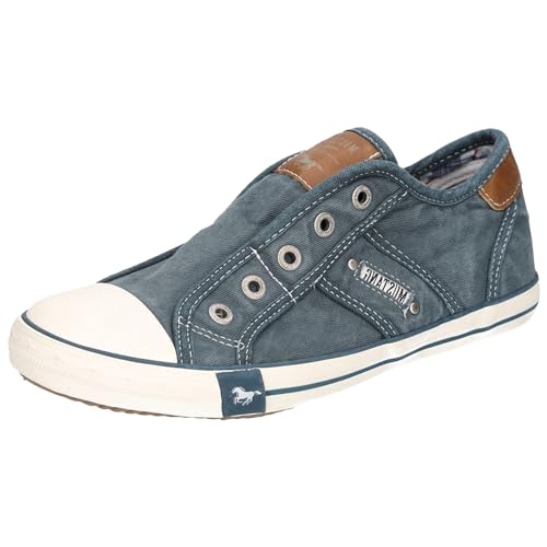 MUSTANG Damen Slipper Halbschuhe Bequeme Sneaker 1099-409, Größe:38 EU, Farbe:Blau