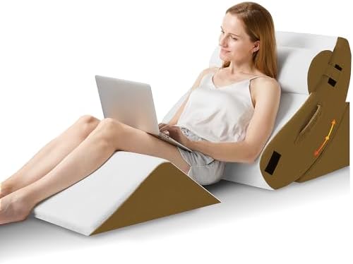 HABUTWAY 4Pcs Orthopedic Wedge Pillow, Bed Pillow for Sleeping, P...