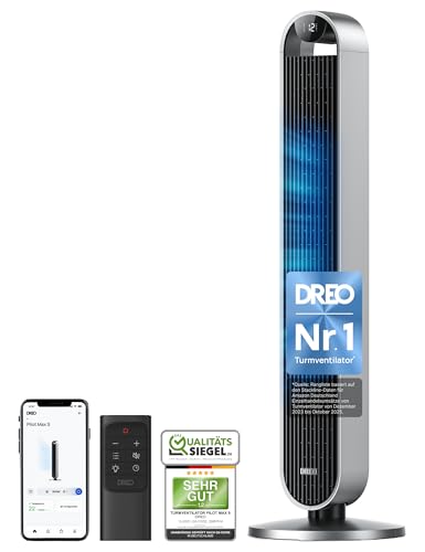 Dreo Smart Turmventilator Sehr Leise, 120° Oszillierender...