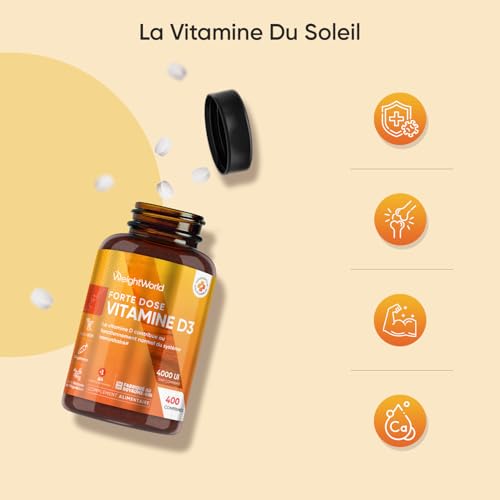 Vitamine D3 4000ui, 400 Micro Comprimés pour plus d'1 An d'Approvisionnement, Vit D Cholécalciférol Végétarien sans Stéarate de Magnésium, 1 Comprimé tous les 2 Jours – Image 3