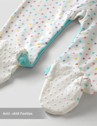 Image of Amazon Brand - Symbol Unisex 100% Cotton Full Sleeve Baby Sleepsuits (Available in Pack of 3 & 6)