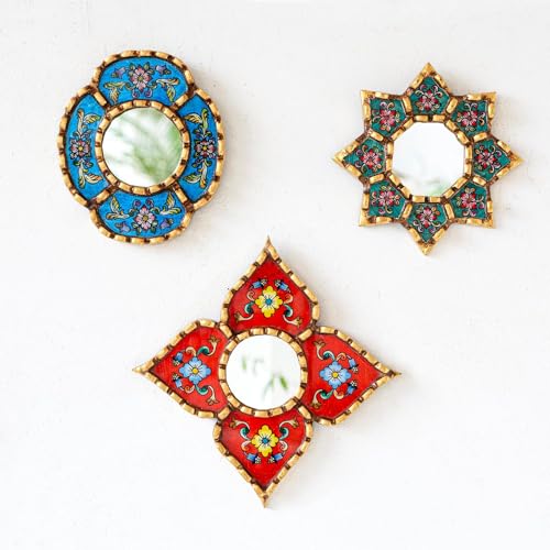 DecorContreras Handmade Small Accent Wall Mirrors Set of 3 |