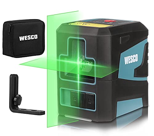 Laser Level, WESCO Laser Level Self-leveling Green Cross Line Laser, Laser Level Tool 360Â° Rotatable, IP54 Dust and Water Protection, Flexible Magnetic Base and Protective Bag /WS8915K