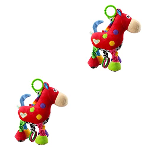 2 Peças Brinquedos de Cama de Bebê Pendurados para Carro Carrinho de Bebê de Pelúcia Assento de Cava