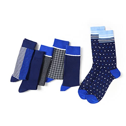 GLENMEARL 6 Pack Dress Socks for Men, Patterned Mens Socks With Gift Box Casual Business Socks2