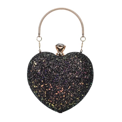 Sacoche femme bandoulière coeur noire idéale pour vos soirées et sorties urbaines