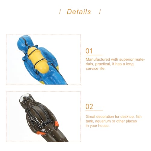 Image of PATKAW Scuba Diver Toy Resin Diver Action Figure: 4pcs Mini Scuba Diver Figurine Miniature Swimmers Toy Diver Landscape Ornaments for Fish Tank Aquarium Diver Figure Toy