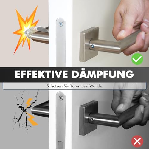 shinfly 6er Set Türstopper Klinke, Transparente PVC Türklinkenpuffer, Hochelastische Door Stopper, Wände und Türgriff Schutz, Ø18mm, Geeignet für Ø17mm-Ø20mm Türgriffe