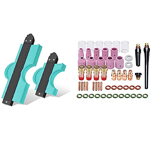 Goorvoucs Calibro di contorno con serratura, duplicazioni di contorno da 12,7 cm e 25,4 cm e corpo mandrino tazza in vetro ugello in alluminio per TIG