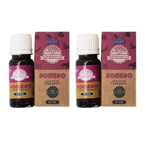 Aromasenses - 2 unds Aceite Esencial Romero Ullas 10 ml - Quemador - Difusor - Velas Perfumadas (10 ml, Romero)