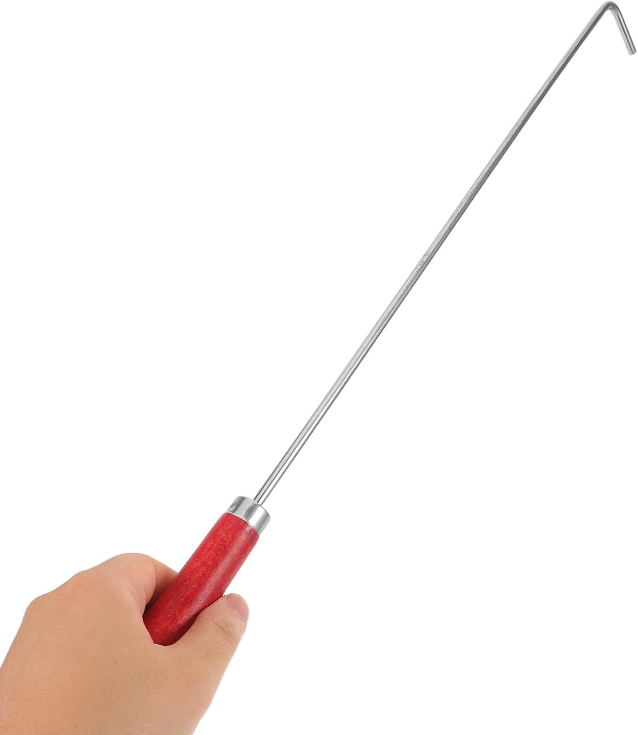 Alipis Xmas Stainless Steel Fire Poker Stick, 2pcs Wood Handle
