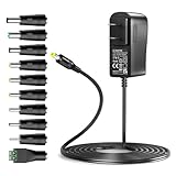 Basicvolt Universal AC Adapter 12V 3A Center Positive Power Supply 12 Volt 3 Amp 2.5A 2A 1.5A 1A 500mA Charger DC 12V Power Cord for Router DVD Player Speaker LED Strip Light CCTV Security Camera
