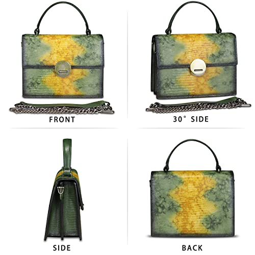 Image of Genuine Leather Satchel for Women Small Purse Vintage Handmade Top Handle Handbag Retro Designer Crossbody Phone Bag