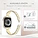 DEALELE Bands Compatible with Apple Watch 41mm 40mm 38mm, Slim Thin Jewelry D-shape Metal Replacement Bracelet for iWatch Series 10/9 / 8/7 / 6/5 / 4/3 / SE Women Men, Gold