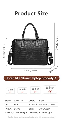Mens Leather Briefcase, Mens Business Bag 16 Inch Leather Laptop Bag, Business Package3