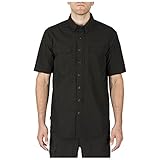 5.11 Men's Freedom Flex Woven Short Sleeve EDC Shirt, Black, Medium