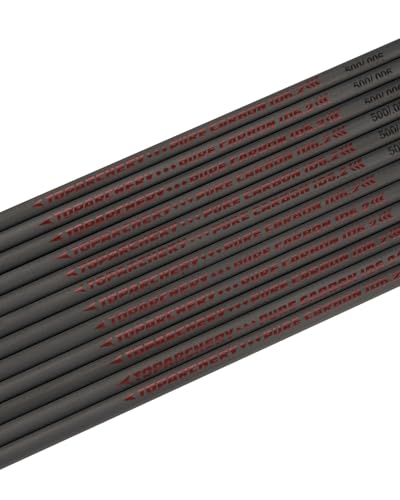 TOPARCHERY Arrow Shafts Pure Carbon Shafts 31 Inch Arrow Tube Spine 300 350 400 500 600 for DIY Hunting Arrows Recurve Bow Compound Bow 12Pcs (Spine:600)