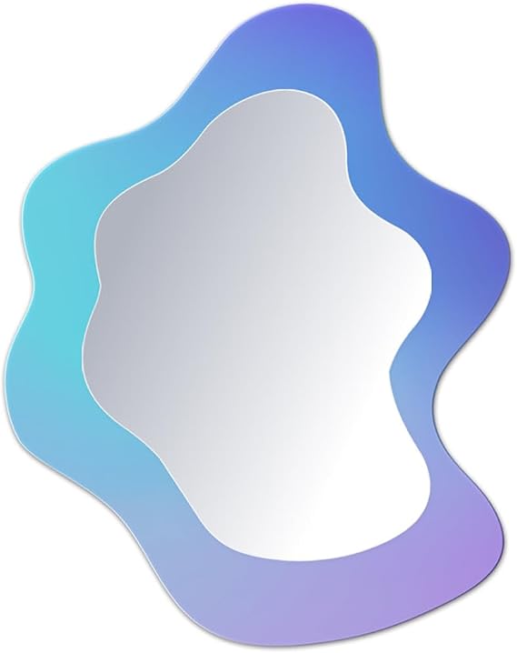 Locker Mirror Magnetic - Small Magnet Mirror for Locker Accessories Acrylic Shatterproof Mirror for School Gym Locker, Office Cabinets, Refrigerator, Workshop Toolbox, 1 Pcs (Irregular)