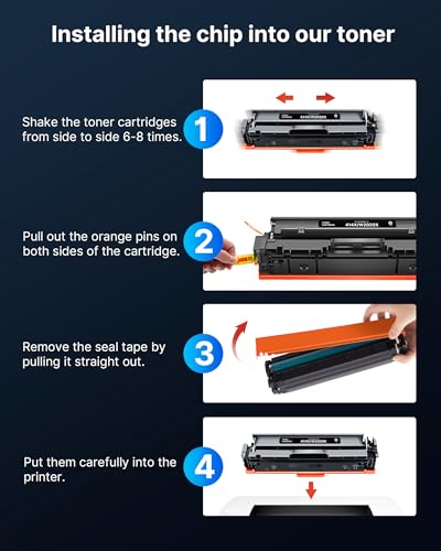 414a toner cartridges 4 pack replacement for hp 414a 414x hp414a toner with chip work for color laserjet pro mfp m479fdw m479fdn m454dw m454dn m480f m455dn w2020a w2020x black cyan yellow magenta