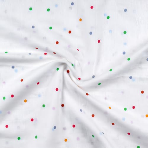 Image of Muslin Cotton Baby Swaddle | 110 x 100 cm | Ultra-Soft, Breathable & Lightweight | Multipurpose | Hypoallergenic | Unisex | Ideal Newborn Baby Gift (P1- Polka Dots)